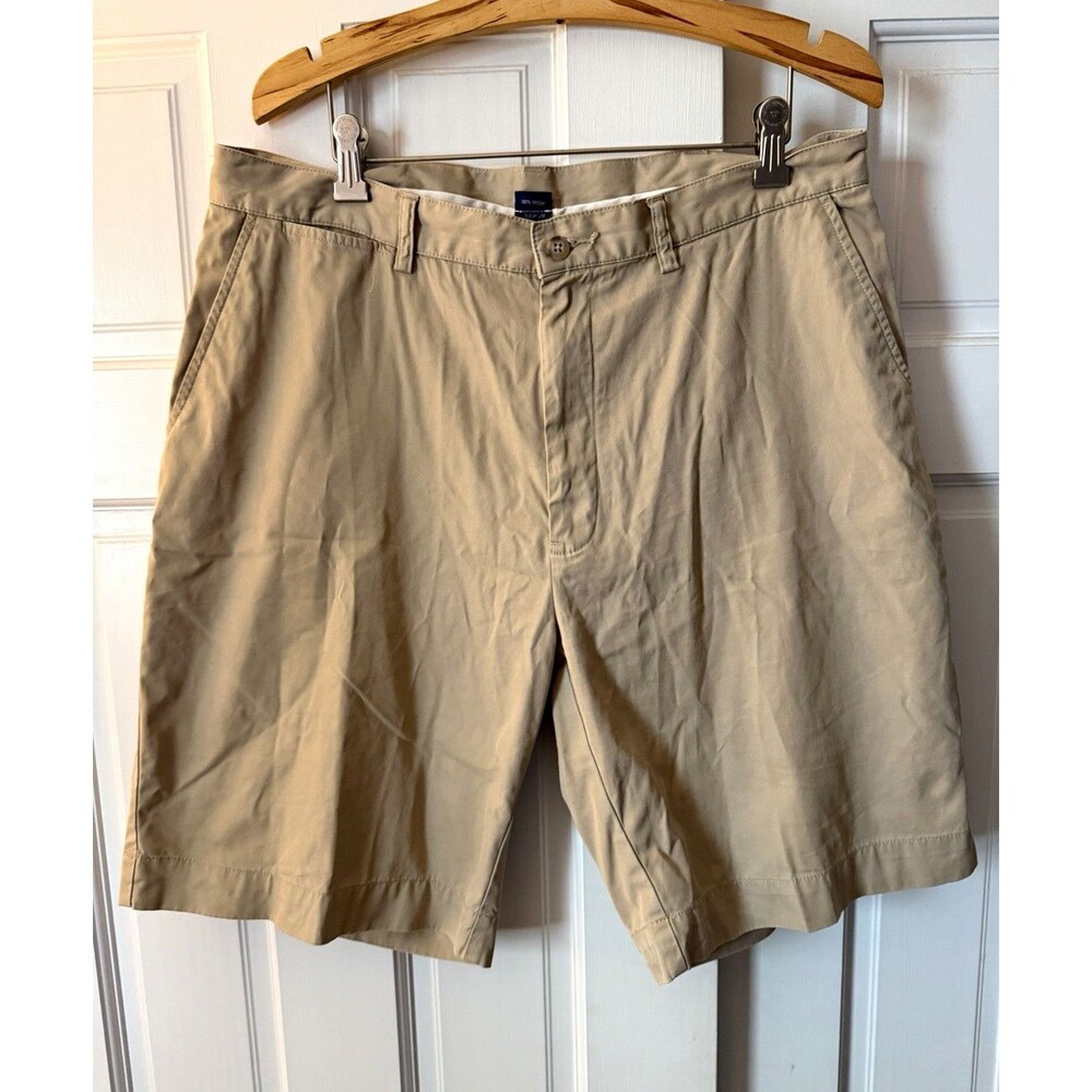 Polo Ralph Lauren Mens Classic Chino Shorts Size 36 Tan Khaki Flat Front Cotton